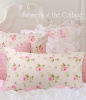 PINK ROSES ROSEBUDS PILLOWCASES SHAMS SOFT YELLOW - SET OF TWO